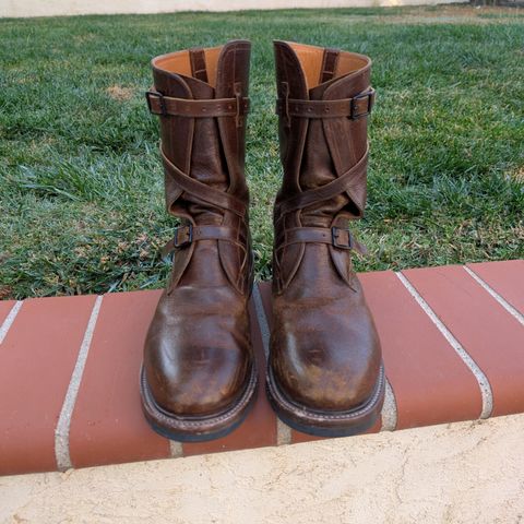 Eastman Leather Tanker Boots in Horween Havana Burnished Roughout