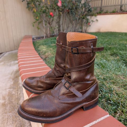 Eastman Leather Tanker Boots in Horween Havana Burnished Roughout