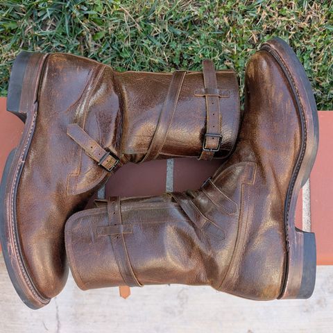 Eastman Leather Tanker Boots in Horween Havana Burnished Roughout
