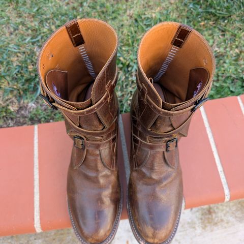 Eastman Leather Tanker Boots in Horween Havana Burnished Roughout