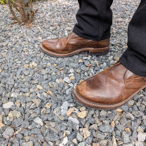 Eastman Leather Tanker Boots in Horween Havana Burnished Roughout