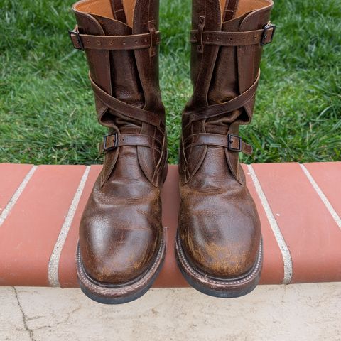 Eastman Leather Tanker Boots in Horween Havana Burnished Roughout