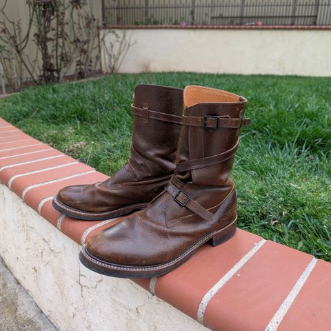 Eastman Leather Tanker Boots in Horween Havana Burnished Roughout