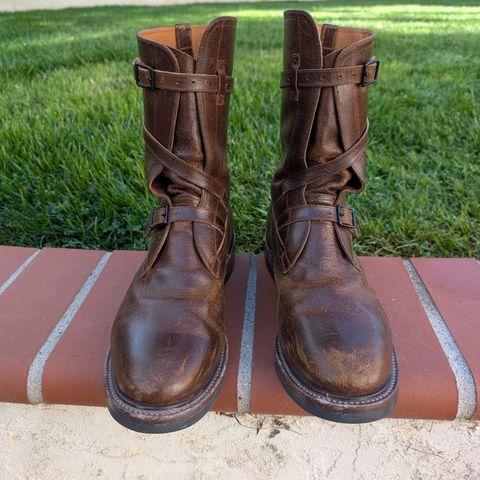Eastman Leather Tanker Boots in Horween Havana Burnished Roughout