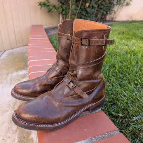 Eastman Leather Tanker Boots in Horween Havana Burnished Roughout
