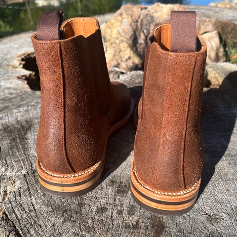 View photo of Grant Stone Chelsea Boot in C.F. Stead Dark Oak Roughout