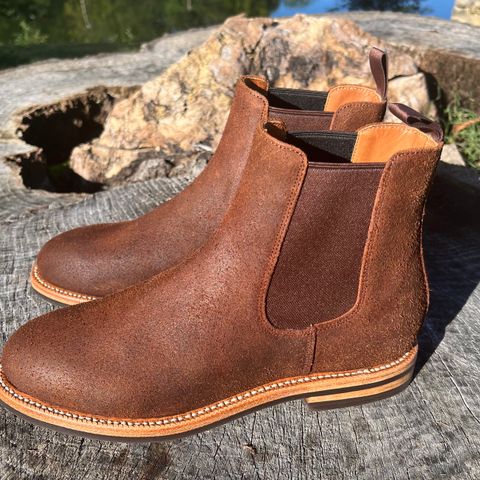 Grant Stone Chelsea Boot in C.F. Stead Dark Oak Roughout