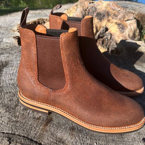 Grant Stone Chelsea Boot in C.F. Stead Dark Oak Roughout