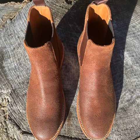 Grant Stone Chelsea Boot in C.F. Stead Dark Oak Roughout