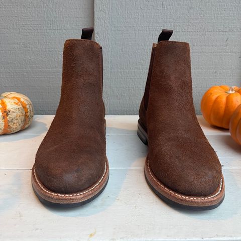 View photo of Grant Stone Chelsea Boot in C.F. Stead Dark Oak Roughout