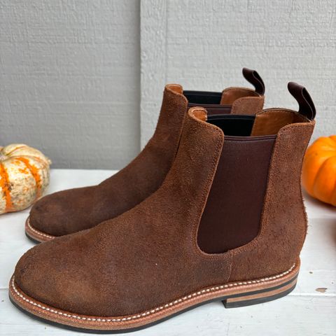 View photo of Grant Stone Chelsea Boot in C.F. Stead Dark Oak Roughout