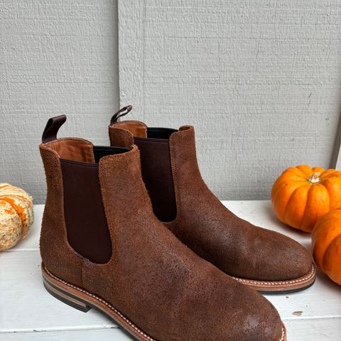 View photo of Grant Stone Chelsea Boot in C.F. Stead Dark Oak Roughout