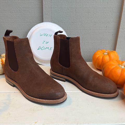 View photo of Grant Stone Chelsea Boot in C.F. Stead Dark Oak Roughout