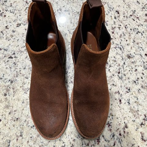 View photo of Grant Stone Chelsea Boot in C.F. Stead Dark Oak Roughout