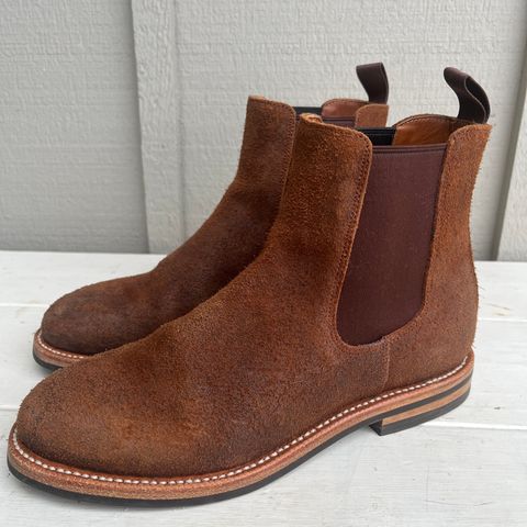 View photo of Grant Stone Chelsea Boot in C.F. Stead Dark Oak Roughout