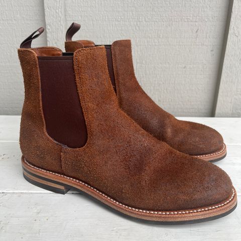 View photo of Grant Stone Chelsea Boot in C.F. Stead Dark Oak Roughout