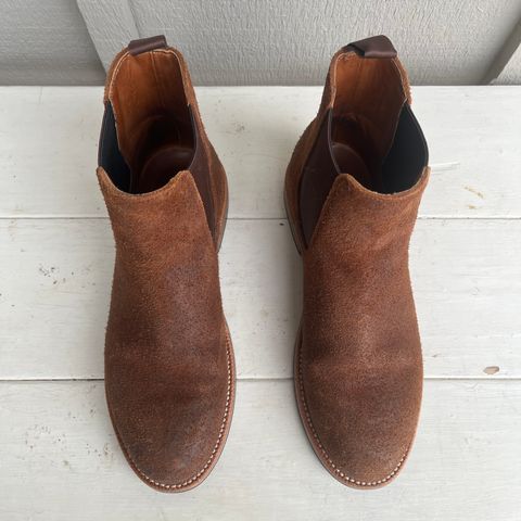 View photo of Grant Stone Chelsea Boot in C.F. Stead Dark Oak Roughout