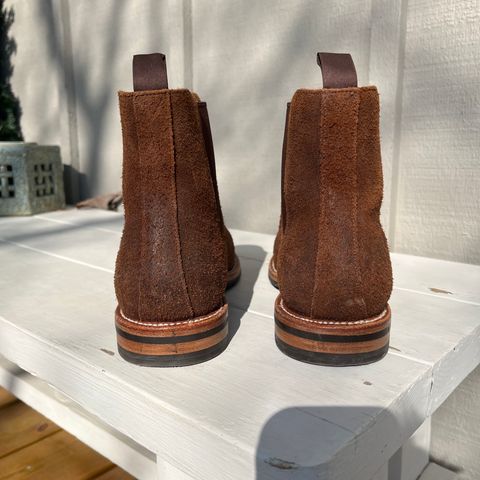 View photo of Grant Stone Chelsea Boot in C.F. Stead Dark Oak Roughout