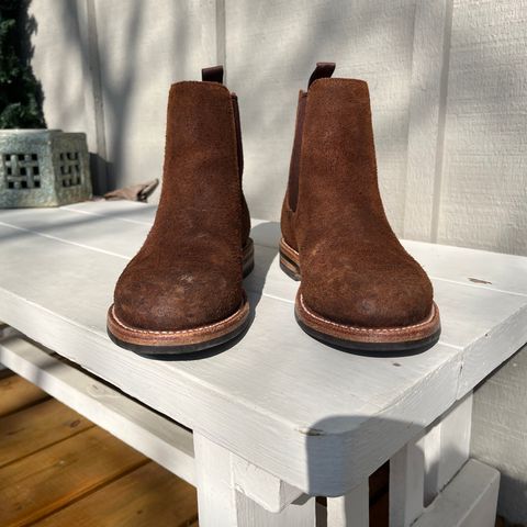 View photo of Grant Stone Chelsea Boot in C.F. Stead Dark Oak Roughout