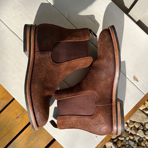 Search result thumbnail of Grant Stone Chelsea Boot in C.F. Stead Dark Oak Roughout