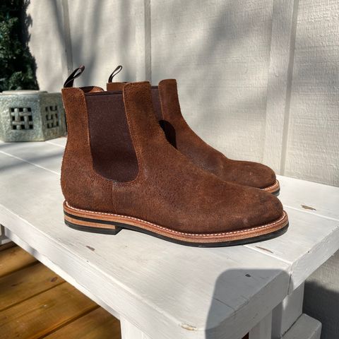 View photo of Grant Stone Chelsea Boot in C.F. Stead Dark Oak Roughout