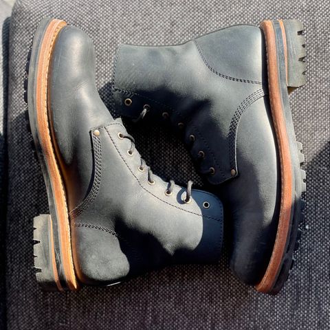 View photo of Urban Shepherd Scout Charcoal in Waxed Portugese Calfskin