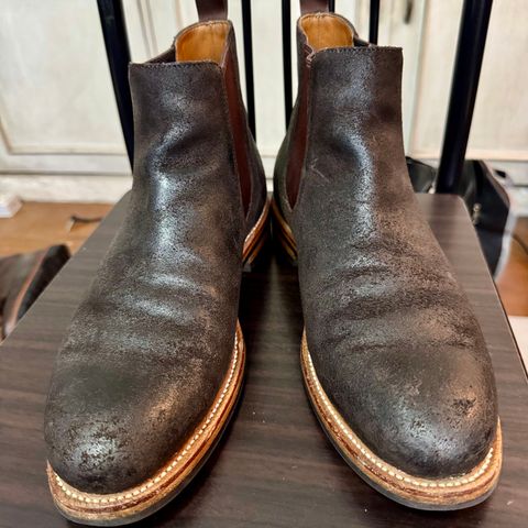 Grant Stone Chelsea Boot in C.F. Stead Earth Waxy Commander Suede
