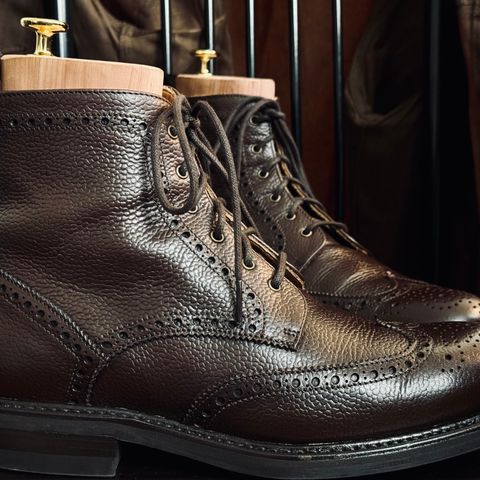 NPS Shoes Brogue Boot in Walnut Grain & Calf