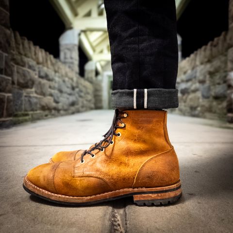 Truman Cap Toe Boot in C.F. Stead Coach Rambler