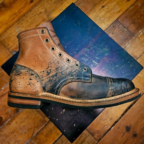 Truman Cap Toe Boot in Guidi Navy Reverse Horsebutt