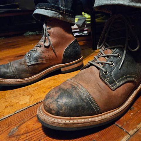 Truman Cap Toe Boot in Guidi Navy Reverse Horsebutt