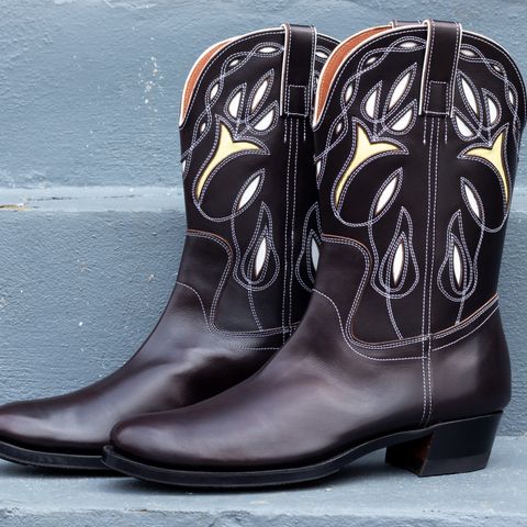 Clinch Cowboy Boots in Black Teacore Calf