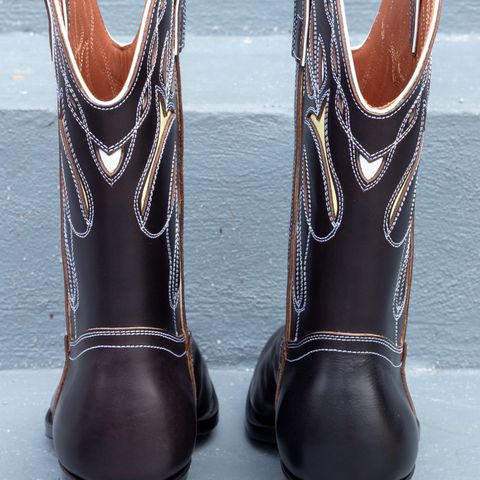 Clinch Cowboy Boots in Black Teacore Calf