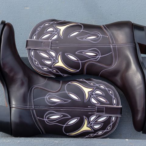 Clinch Cowboy Boots in Black Teacore Calf