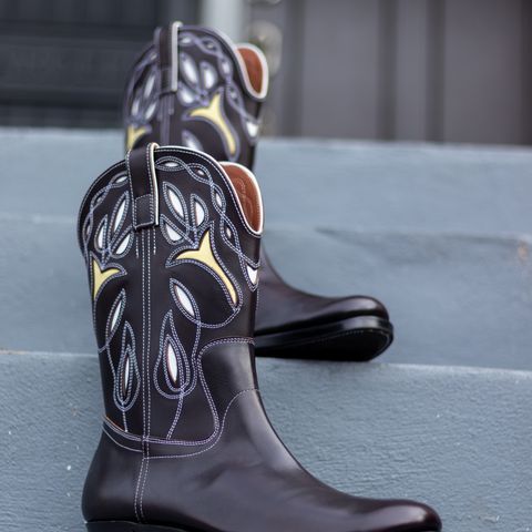 Clinch Cowboy Boots in Black Teacore Calf