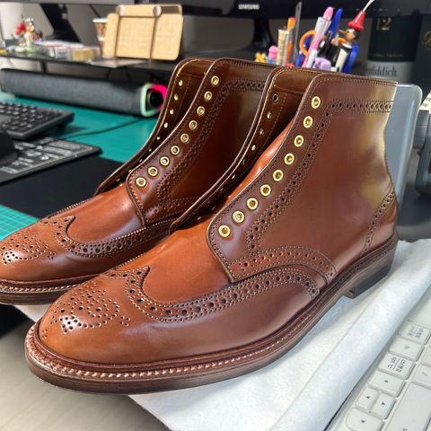 Alden Wingtip Boot in Horween Amaretto Shell Cordovan
