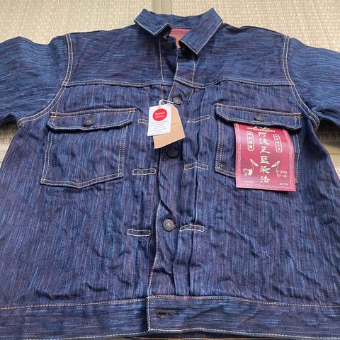 View photo of Studio D’Artisan SP-088 45th Anniversary Tokushima Hinode-Awa Type II Selvage Jacket in SDA Original Unsanforized 15oz. Natural Indigo Selvage Denim