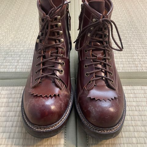 View photo of Jakkrabbits Ivories Boot in Shinki Brown Shell Cordovan