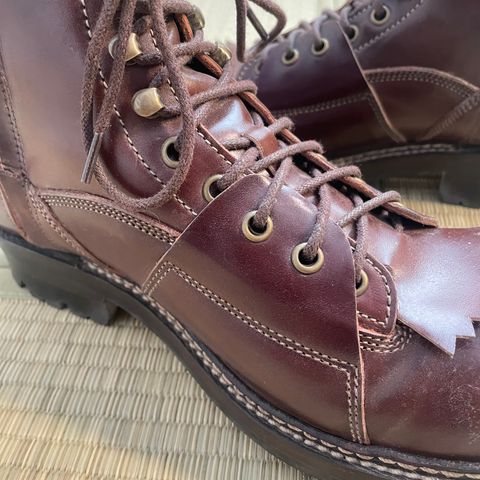 View photo of Jakkrabbits Ivories Boot in Shinki Brown Shell Cordovan