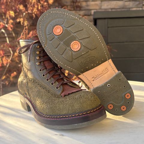 Jakkrabbits MTO Ivories Boot in Badalassi Carlo Oliva Pueblo & Badalassi Carlo Oliva Pueblo Reverse
