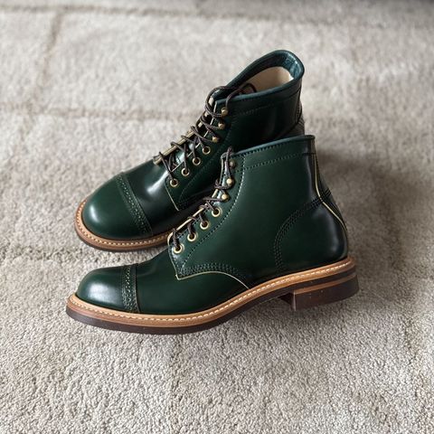 John Lofgren Combat Boots in John Lofgren / Coated Dark Green Shinki Hikaku Shell Cordovan