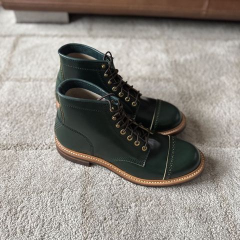 John Lofgren Combat Boots in John Lofgren / Coated Dark Green Shinki Hikaku Shell Cordovan