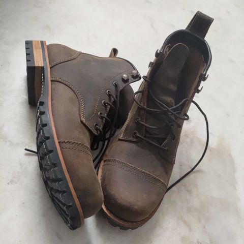 Craft & Glory Ranger Boots 6" (Vintage Brown) Goodyear Welted in Full Grain Waxed Water Buffalo