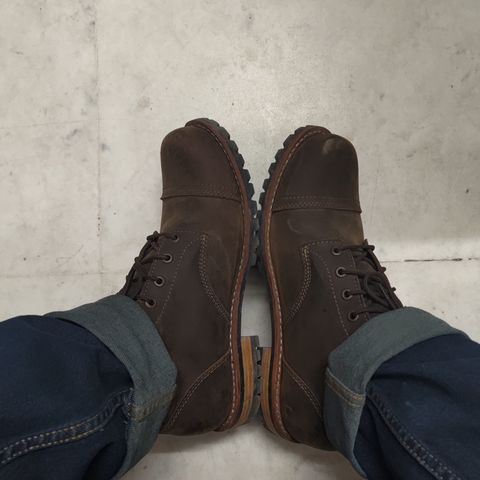 Craft & Glory Ranger Boots 6" (Vintage Brown) Goodyear Welted in Full Grain Waxed Water Buffalo