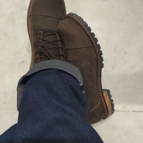 Craft & Glory Ranger Boots 6" (Vintage Brown) Goodyear Welted in Full Grain Waxed Water Buffalo