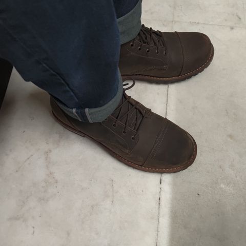 Craft & Glory Ranger Boots 6" (Vintage Brown) Goodyear Welted in Full Grain Waxed Water Buffalo