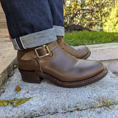 Keystone Shoe Company Biker Boot (Engineer) in Horween Dark Brown Latigo