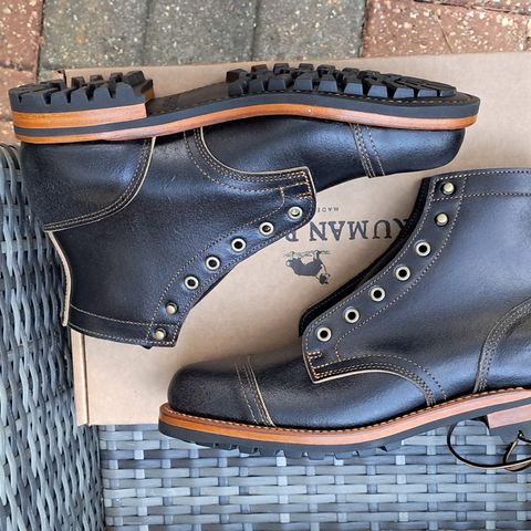 Truman Cap Toe Boot in Horween Black Waxed Flesh