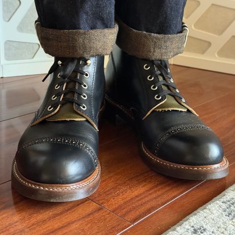 John Lofgren Combat Boots in Horween Black Chromexcel