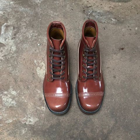 View photo of Kiattoko Old Boy in Shinki Cognac Shell Cordovan